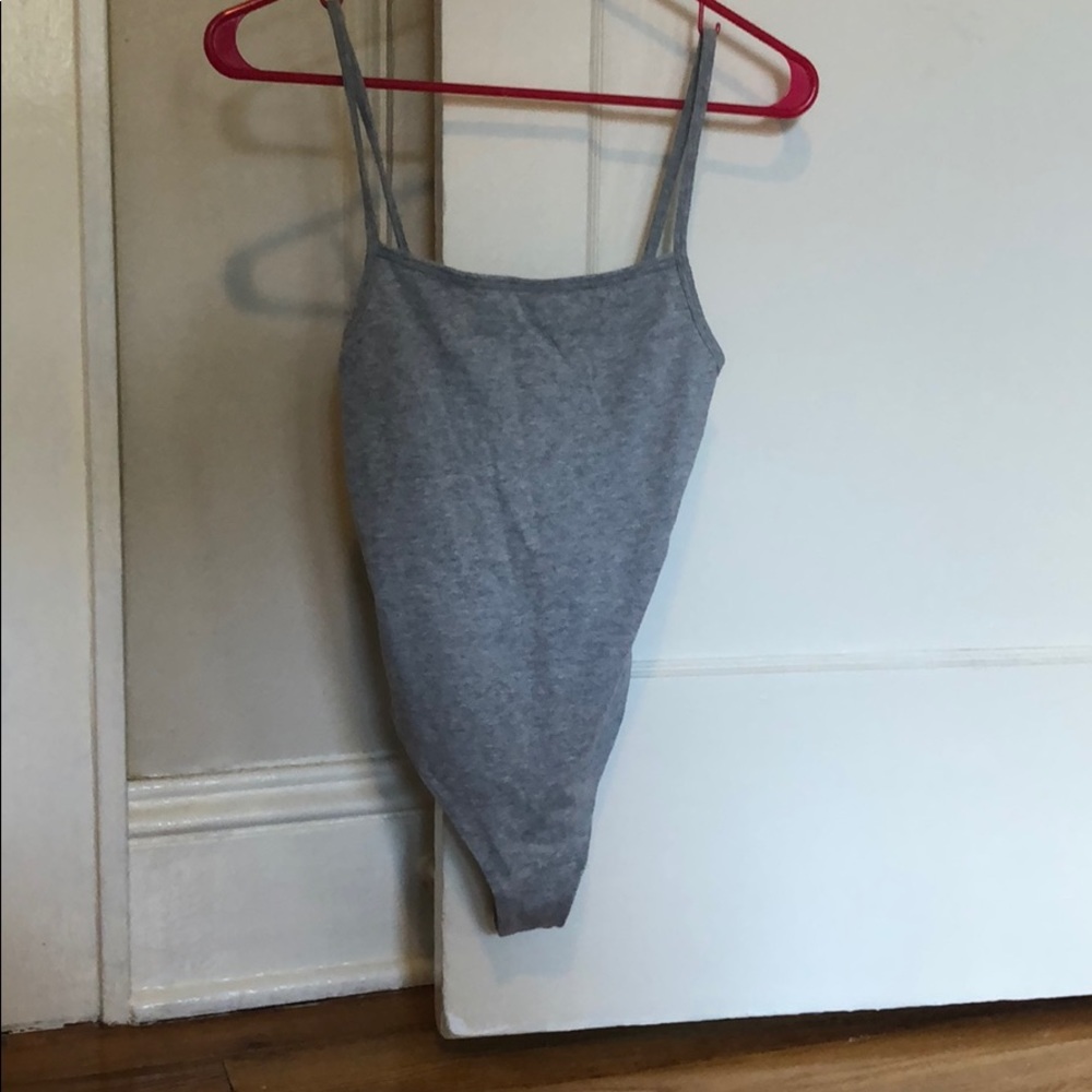 Gray body suit